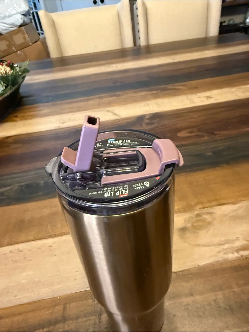 Hydrapeak Bronze Travel Tumbler with Pink Handle, 32oz